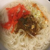 鯖味噌煮缶の余った汁で、にゅうめん